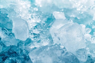 Obraz premium A massive ice formation in a wintry landscape, Ice Light Blue Pastel Backgrounds, abstract winter ice style texture, Ai generated
