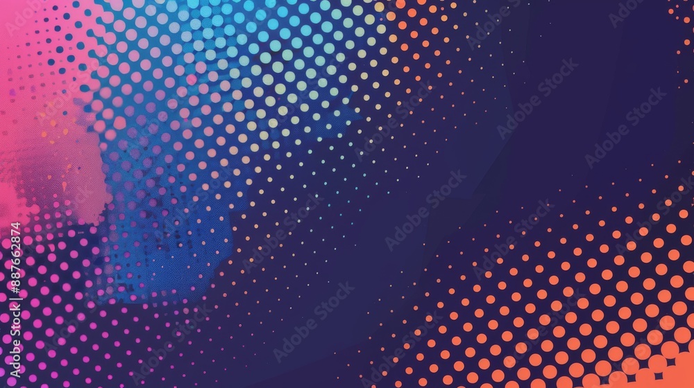 Poster sport backdrop with dots halftones in a gradient grunge texture pattern
