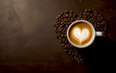 International Coffee Day background with copy space for text