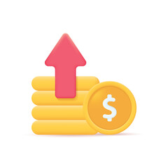 Obraz premium 3d profits realistic icon vector concept
