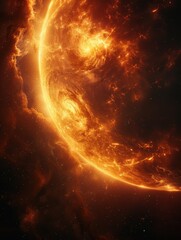 Obraz premium Blazing Nebula in Outer Space