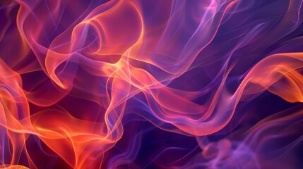 Obraz premium Vibrant orange and purple wallpaper with swirling shapes and textures like smoke
