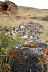 fragments. details, near the Church of St. Stepanos on the island of Kos, Armenia 7th century.