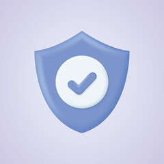 3d protection shield realistic icon vector concept