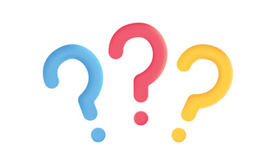 3d question mark realistic icon vector concept