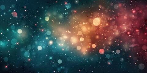 Obraz premium Abstract Space Background With Blue, Orange, and Red Lights