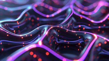 Neural network close-up, glowing synapses, vibrant colors, brain activity depiction, high-resolution, futuristic, neon lighting