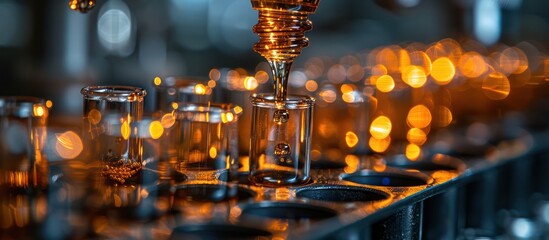 Close-Up of Dropping Liquid Into Glass Tubes