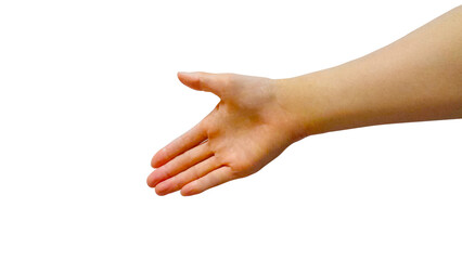 差し伸べる　手（切り抜きパス付）