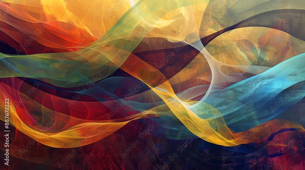 Poster background with abstract exodus story flowing lines and deep hues