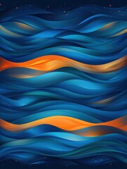 Fototapeta premium Abstract Blue and Orange Wavy Background