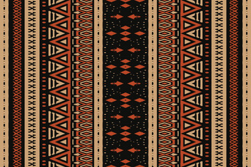 Ethnic abstract ikat art. Seamless pattern in tribal, folk embroidery, and Mexican style. Aztec geometric art ornament print.Design for carpet, wallpaper, clothing, wrapping, fabric, cover, textile