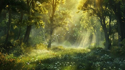 Dappled sunlight filtering through trees renewal Passover wallpaper