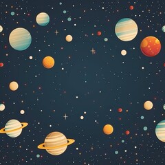 Colorful Planets in Space