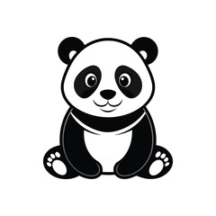 Obraz premium Panda Silhouette Vector illustration 