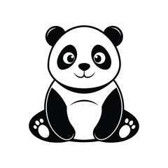 Obraz premium Panda Silhouette Vector illustration 