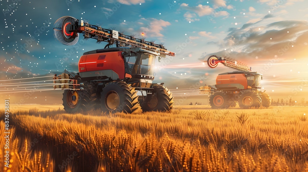 Poster harvesters equipped with yield monitoring systems, collecting and analyzing crop yield data during h