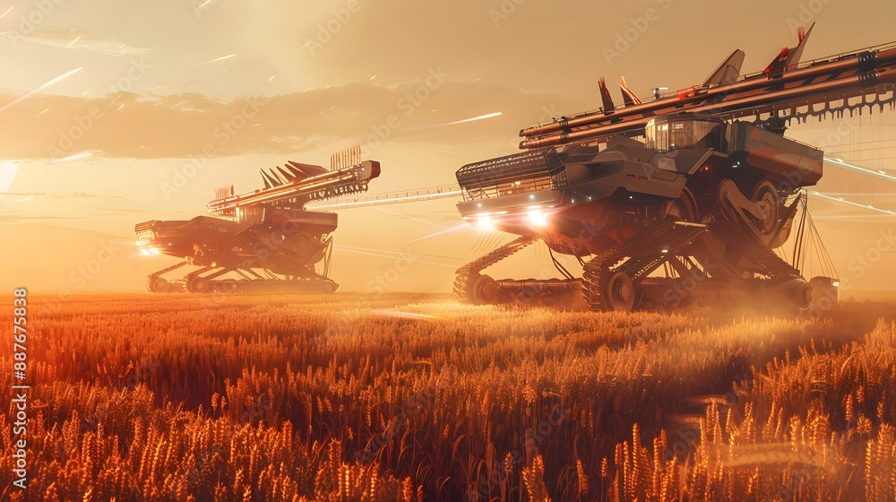 Poster harvesters equipped with yield monitoring systems, collecting and analyzing crop yield data during h