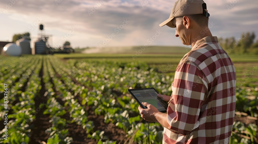 Poster farmers using gps/gnss technology for accurate field mapping and machinery guidance in a smart agric