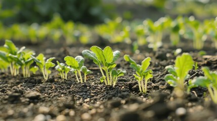 Fresh Green Sprouts in the Garden