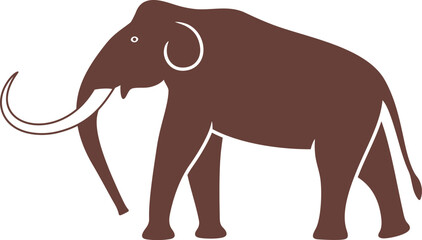 Mammoth logo. Isolated mammoth on white background