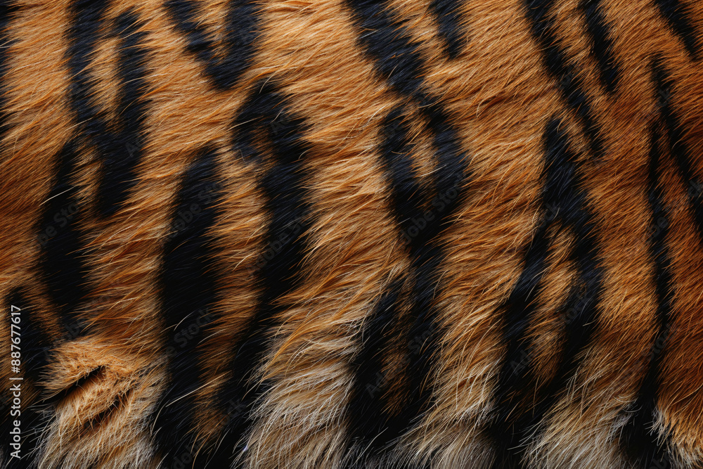 Poster a seamless pattern of tiger skin with black stripes, showcasing the intricate details and textures o