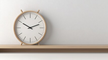 A clean, minimalist classroom clock with a simple design, placed on a plain wall