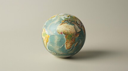 Fototapeta premium A clean, modern globe with minimal design, placed on a plain surface