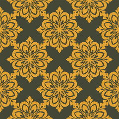 Damask pattern vector Perfect for bed sheets, carpets, and wallpapers, the seamless, vintage patterns add a touch of classic luxury to any fabric.