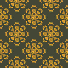 Damask pattern vector Perfect for bed sheets, carpets, and wallpapers, the seamless, vintage patterns add a touch of classic luxury to any fabric.