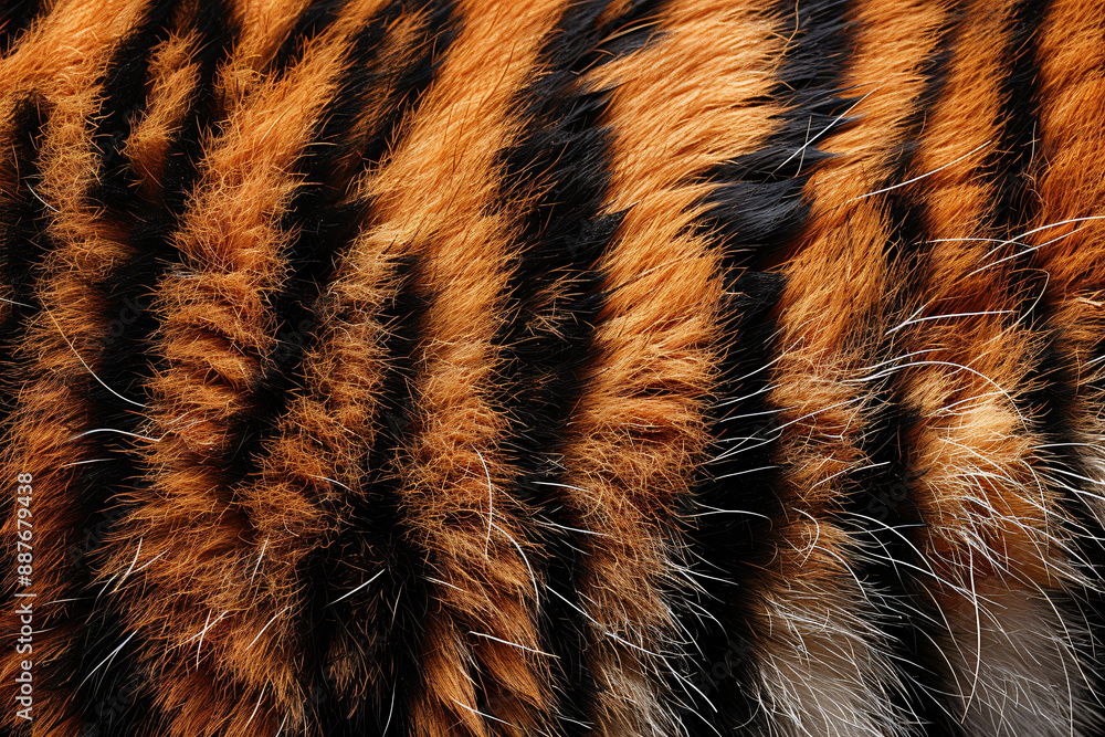 Poster a seamless pattern of tiger skin with black stripes, showcasing the intricate details and textures o