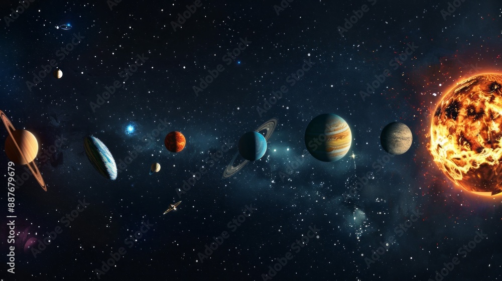 Poster a close up of the planets in the solar system