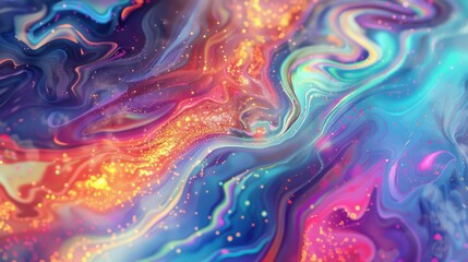 Fototapeta premium Technicolor Dreamscape - Psychedelic Glitch Art with Swirling Patterns and Digital Distortion in Vibrant Colors | 16:9 Aspect Ratio