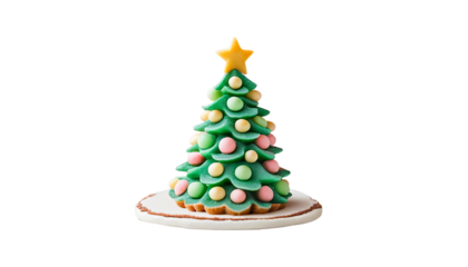 Cute little sweet christmas tree with copy space png