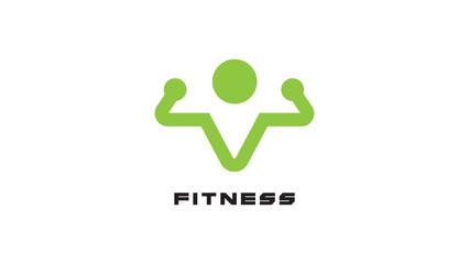 Fitness and body building logo design template vector