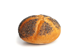 Poppy Seed Bread Isolated, Kaiser Roll, Seeds Breakfast Bun, Poppyseed Round Bagel, Poppy Seed Bun