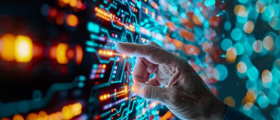 Close-up of a business executive using an intelligent analysis system