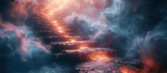 Fototapeta premium Molten Pathway Through Cosmic Clouds