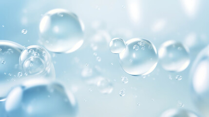 Liquid Beauty: Water Bubbles Creating a Serene White Background
