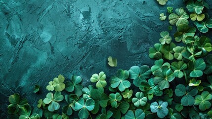 Minimalist green backdrop design for Irish themed holiday