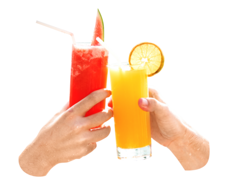 Cocktail toast png, orange, watermelon, transparent background