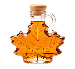 Beautifully packaged maple syrup in stunning maple leaf-shaped glass bottles, combining elegance with nature's sweetness for a truly exquisite indulgence.