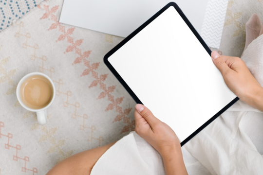 Tablet screen png transparent mockup