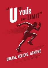 Dream Believe Achieve. Inspirational Quotes Poster, Wall Decal,  Office Branding. Motivation, Skills, Development, Success, Growth, Brainstorm