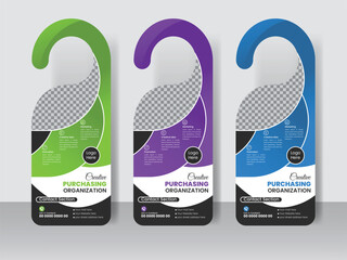 Corporate modern door hanger design template and door hanging