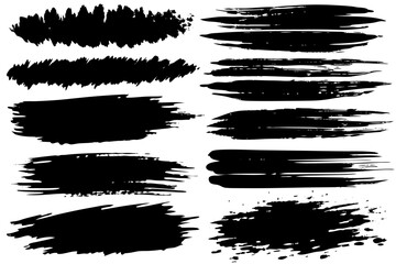 A collection of black brushstrokes on a white backdrop