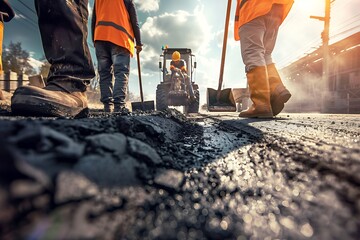 Construction Workers on Road