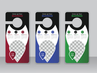Corporate modern door hanger design template and door hanging