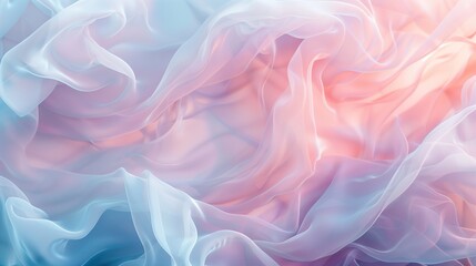 Obraz premium Abstract shapes in pastel colors, resembling soft petals or ribbons.