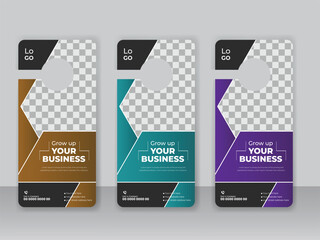 Corporate modern door hanger design template and door hanging